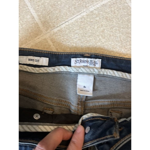 St Johns Bay Jeans Womens Petite Size 8P Petite Blue Stretch Boot Denim Pants - Picture 4 of 5
